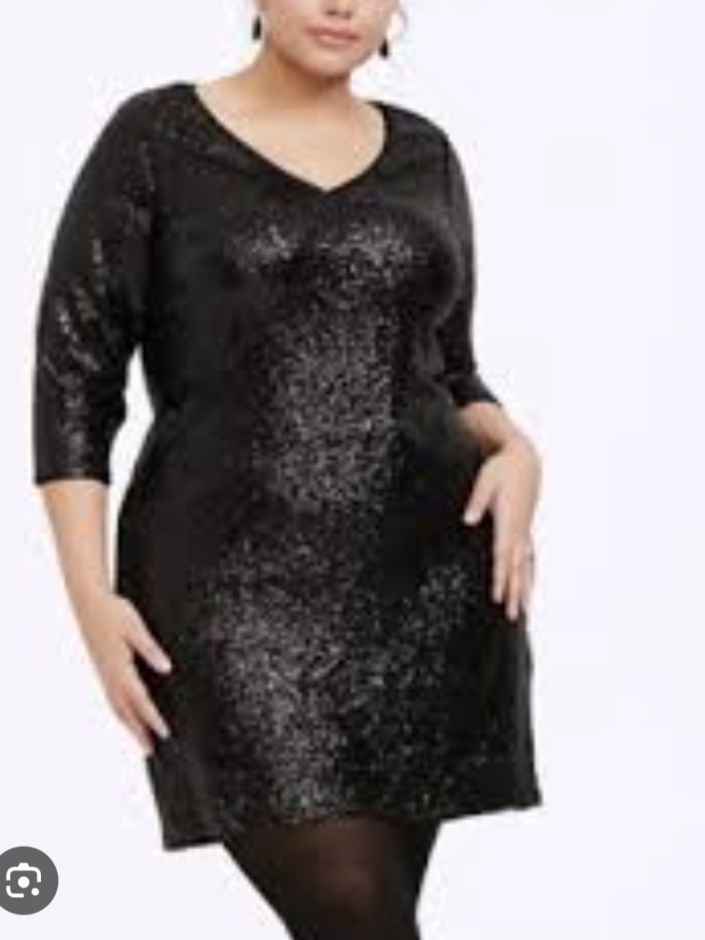 NWT torrid Black Sequin V-Neck Midi Dress-Size:00